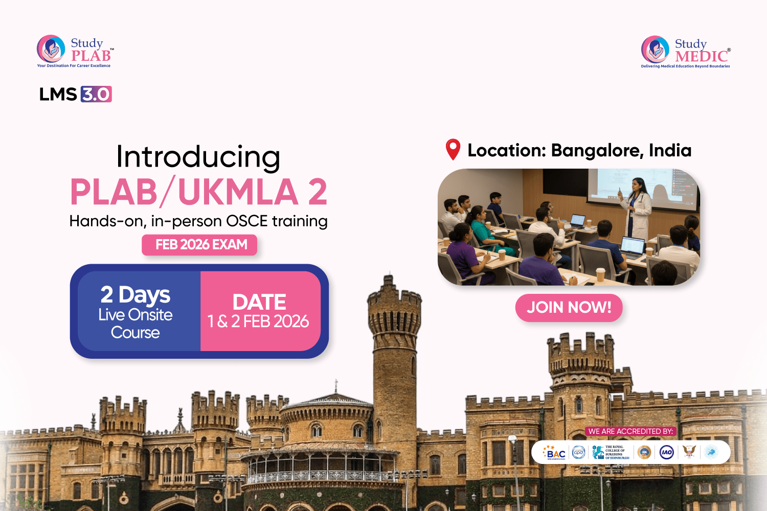 PLAB 2 - 2 Days Live Onsite Course Bangalore